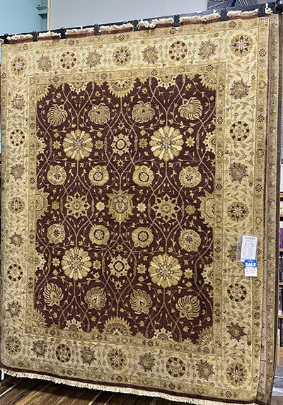 Chobi 8×10 210 Ivory Plum Allfloor Boteh Area Rug