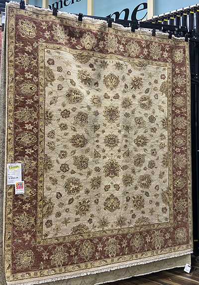 Jaipur 8×9’4  Ivory/Rust Anglo Area Rug