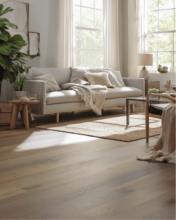 Cozy living room with beautiful laminate flooring