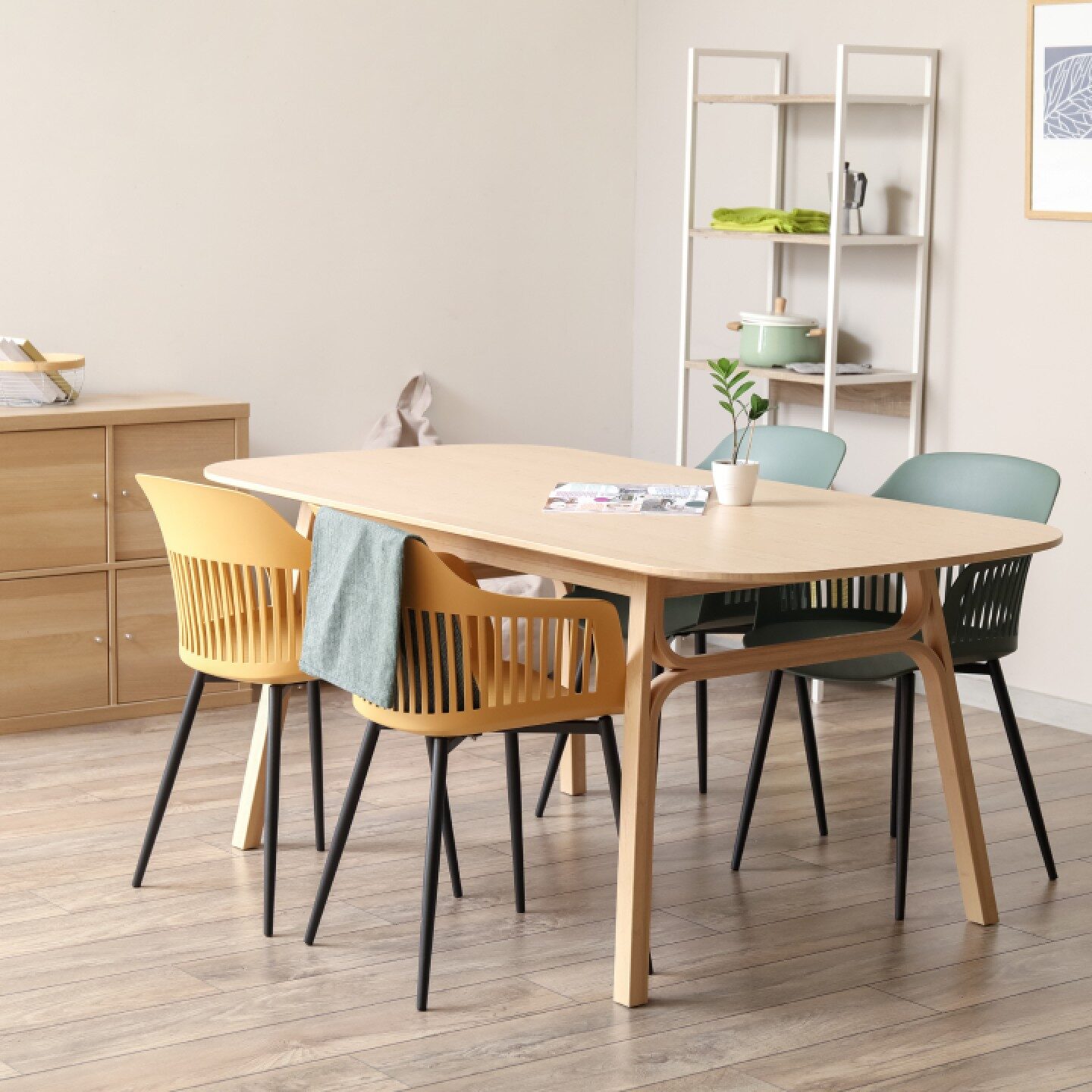 Luxury vinyl flooring in bright dinning room