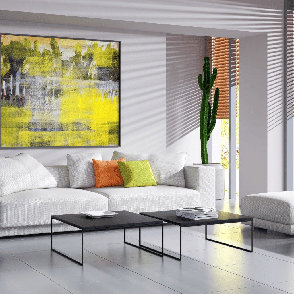 Large luxury modern minimal bright interiors room