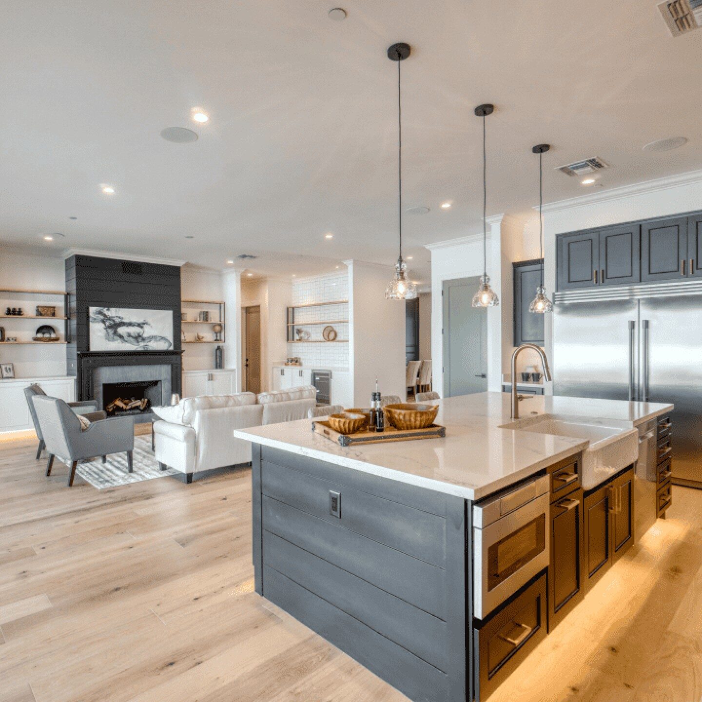 Hardwood floors in contemporary kitchen