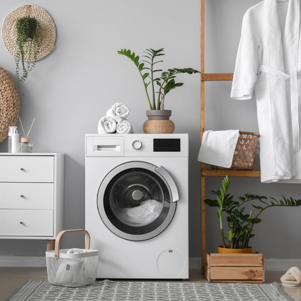 Small area rug in laundry room