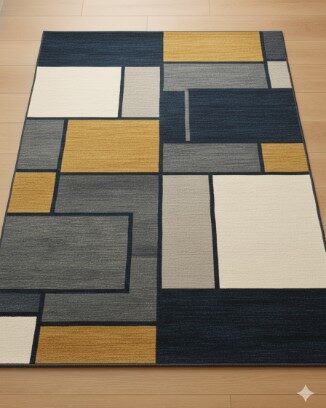 Area rug with modern design